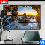 Wechselmotiv Dia Sonnenuntergang In Meeresgrotte Querformat Produktvorschau mit dem Bild Sonnenuntergang in Meeresgrotte im Format Querformat.