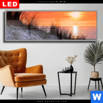 Wechselmotiv Dia Sonnenuntergang Mit Duene Und Meer Panorama Produktvorschau mit dem Bild Sonnenuntergang mit Düne und Meer im Format Panorama.