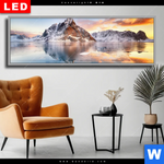 Wechselmotiv Dia Sonnenuntergang Norwegen Panorama Produktvorschau mit dem Bild Sonnenuntergang Norwegen im Format Panorama.