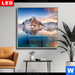 Wechselmotiv Dia Sonnenuntergang Norwegen Quadrat Produktvorschau mit dem Bild Sonnenuntergang Norwegen im Format Quadrat.