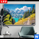 Wechselmotiv Dia Sonniger Tag Am Gletscher Querformat Produktvorschau mit dem Bild Sonniger Tag am Gletscher im Format Querformat.