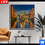 Wechselmotiv Dia Speicherstadt Hamburg Quadrat Produktvorschau mit dem Bild Speicherstadt Hamburg im Format Quadrat.