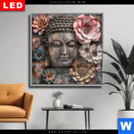 Wechselmotiv Dia Spiritueller Buddha Und Blumen Quadrat Produktvorschau mit dem Bild Spiritueller Buddha und Blumen im Format Quadrat.