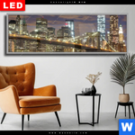 Wechselmotiv Dia Stadtlichter New York Panorama Produktvorschau mit dem Bild Stadtlichter New York im Format Panorama.