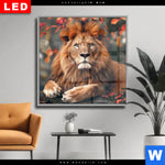 Wechselmotiv Dia Stolzer Blick Des Loewen Quadrat Produktvorschau mit dem Bild Stolzer Blick des Löwen im Format Quadrat.