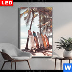 Wechselmotiv Dia Surfbretter Und Palmen Hochformat Produktvorschau mit dem Bild Surfbretter und Palmen im Format Hochformat.
