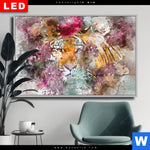 Wechselmotiv Dia Tiger Blumen Querformat Produktvorschau mit dem Bild Tiger & Blumen im Format Querformat.