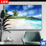 Wechselmotiv Dia Traumstrand Unter Palmen Querformat Produktvorschau mit dem Bild Traumstrand unter Palmen im Format Querformat.