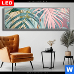 Wechselmotiv Dia Tropische Blaetter In Pastellfarben Panorama Produktvorschau mit dem Bild Tropische Blätter in Pastellfarben im Format Panorama.