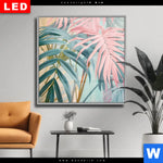 Wechselmotiv Dia Tropische Blaetter In Pastellfarben Quadrat Produktvorschau mit dem Bild Tropische Blätter in Pastellfarben im Format Quadrat.