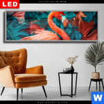 Wechselmotiv Dia Tropischer Flamingo Traum Panorama Produktvorschau mit dem Bild Tropischer Flamingo Traum im Format Panorama.