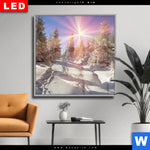 Wechselmotiv Dia Verschneiter Wald Quadrat Produktvorschau mit dem Bild Verschneiter Wald im Format Quadrat.