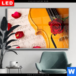 Wechselmotiv Dia Violine Rose Querformat Produktvorschau mit dem Bild Violine & Rose im Format Querformat.