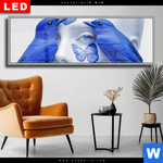 Wechselmotiv Dia Vogelfreunde Panorama Produktvorschau mit dem Bild Vogelfreunde im Format Panorama.