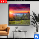 Wechselmotiv Dia Wald Bei Sonnenuntergang Quadrat Produktvorschau mit dem Bild Wald bei Sonnenuntergang im Format Quadrat.