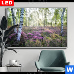 Wechselmotiv Dia Wald Mit Heideblumen Querformat Produktvorschau mit dem Bild Wald mit Heideblumen im Format Querformat.