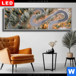 Wechselmotiv Dia Wald Strasse Von Oben Panorama Produktvorschau mit dem Bild Wald & Straße von oben im Format Panorama.