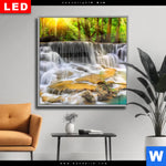 Wechselmotiv Dia Wald Wasserfall No 2 Quadrat Produktvorschau mit dem Bild Wald & Wasserfall No. 2 im Format Quadrat.