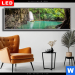 Wechselmotiv Dia Wald Wasserfall No 4 Panorama Produktvorschau mit dem Bild Wald & Wasserfall No. 4 im Format Panorama.