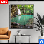 Wechselmotiv Dia Wald Wasserfall No 4 Quadrat Produktvorschau mit dem Bild Wald & Wasserfall No. 4 im Format Quadrat.