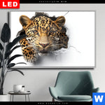 Wechselmotiv Dia Wanddurchbruch Leopard Querformat Produktvorschau mit dem Bild Wanddurchbruch - Leopard im Format Querformat.