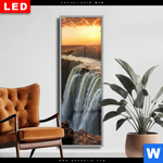 Wechselmotiv Dia Wasserfall Bei Abendsonne Schmal Produktvorschau mit dem Bild Wasserfall bei Abendsonne im Format Schmal.