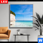 Wechselmotiv Dia Weisse Kreidefelswand Am Meer Quadrat Produktvorschau mit dem Bild Weiße Kreidefelswand am Meer im Format Quadrat.