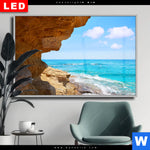 Wechselmotiv Dia Wellenrauschen Und Felsenklippe Querformat Produktvorschau mit dem Bild Wellenrauschen und Felsenklippe im Format Querformat.