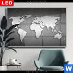 Wechselmotiv Dia Weltkarte Edelstahloptik Querformat Produktvorschau mit dem Bild Weltkarte Edelstahloptik im Format Querformat.