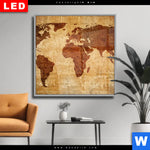 Wechselmotiv Dia Weltkarte Rostoptik Quadrat Produktvorschau mit dem Bild Weltkarte Rostoptik im Format Quadrat.