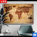 Wechselmotiv Dia Weltkarte Rostoptik Querformat Produktvorschau mit dem Bild Weltkarte Rostoptik im Format Querformat.