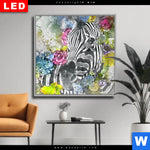 Wechselmotiv Dia Zebra Blumen Quadrat Produktvorschau mit dem Bild Zebra & Blumen im Format Quadrat.