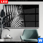 Wechselmotiv Dia Zebra Schwarzweiss Querformat Produktvorschau mit dem Bild Zebra Schwarzweiß im Format Querformat.