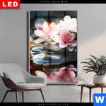 Wechselmotiv Dia Zen Steine Mit Blumen Hochformat Produktvorschau mit dem Bild Zen Steine mit Blumen im Format Hochformat.