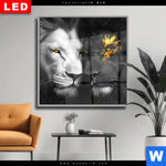 Wechselmotiv Dia Zwei Loewen Schwarz Weiss Quadrat Produktvorschau mit dem Bild Zwei Löwen Schwarz & Weiß im Format Quadrat.