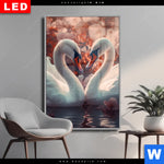 Wechselmotiv Dia Zwei Schwaene Im Wasser Hochformat Produktvorschau mit dem Bild Zwei Schwäne im Wasser im Format Hochformat.