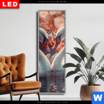 Wechselmotiv Dia Zwei Schwaene Im Wasser Schmal Produktvorschau mit dem Bild Zwei Schwäne im Wasser im Format Schmal.