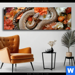 Wechselmotiv Die Schlange Verfuehrerische Tarnung Panorama Produktvorschau mit dem Bild Die Schlange - Verführerische Tarnung im Format Panorama.