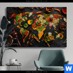 Wechselmotiv Die Weltkarte Der Gewuerze Querformat Produktvorschau mit dem Bild Die Weltkarte der Gewürze im Format Querformat.