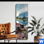 Wechselmotiv Dramatischer Morgenblick Am See Schmal Produktvorschau mit dem Bild Dramatischer Morgenblick am See im Format Schmal.