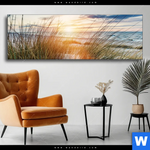 Wechselmotiv Duenen Und Meer Panorama Produktvorschau mit dem Bild Dünen und Meer im Format Panorama.