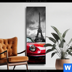 Wechselmotiv Eiffelturm Rotes Auto Schmal Produktvorschau mit dem Bild Eiffelturm & Rotes Auto im Format Schmal.