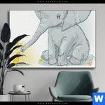Wechselmotiv Elefant Entlein Querformat Produktvorschau mit dem Bild Elefant & Entlein im Format Querformat.