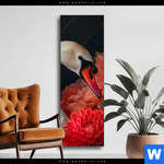 Wechselmotiv Eleganter Schwan Mit Blumen Schmal Produktvorschau mit dem Bild Eleganter Schwan mit Blumen im Format Schmal.