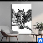 Wechselmotiv Eule Auf Ast Hochformat Produktvorschau mit dem Bild Eule auf Ast im Format Hochformat.