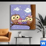 Wechselmotiv Eulenfamilie Quadrat Produktvorschau mit dem Bild Eulenfamilie im Format Quadrat.