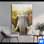 Wechselmotiv Farbenexplosion Mit Elefant Hochformat Produktvorschau mit dem Bild Farbenexplosion mit Elefant im Format Hochformat.