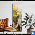 Wechselmotiv Farbenexplosion Mit Elefant Schmal Produktvorschau mit dem Bild Farbenexplosion mit Elefant im Format Schmal.