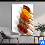 Wechselmotiv Farbige Gewuerze Auf Holzloeffel Hochformat Produktvorschau mit dem Bild Farbige Gewürze auf Holzlöffel im Format Hochformat.