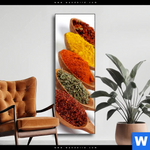 Wechselmotiv Farbige Gewuerze Auf Holzloeffel Schmal Produktvorschau mit dem Bild Farbige Gewürze auf Holzlöffel im Format Schmal.